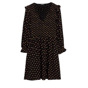 Madewell Tan and Beige Polka Dot Dress Size S